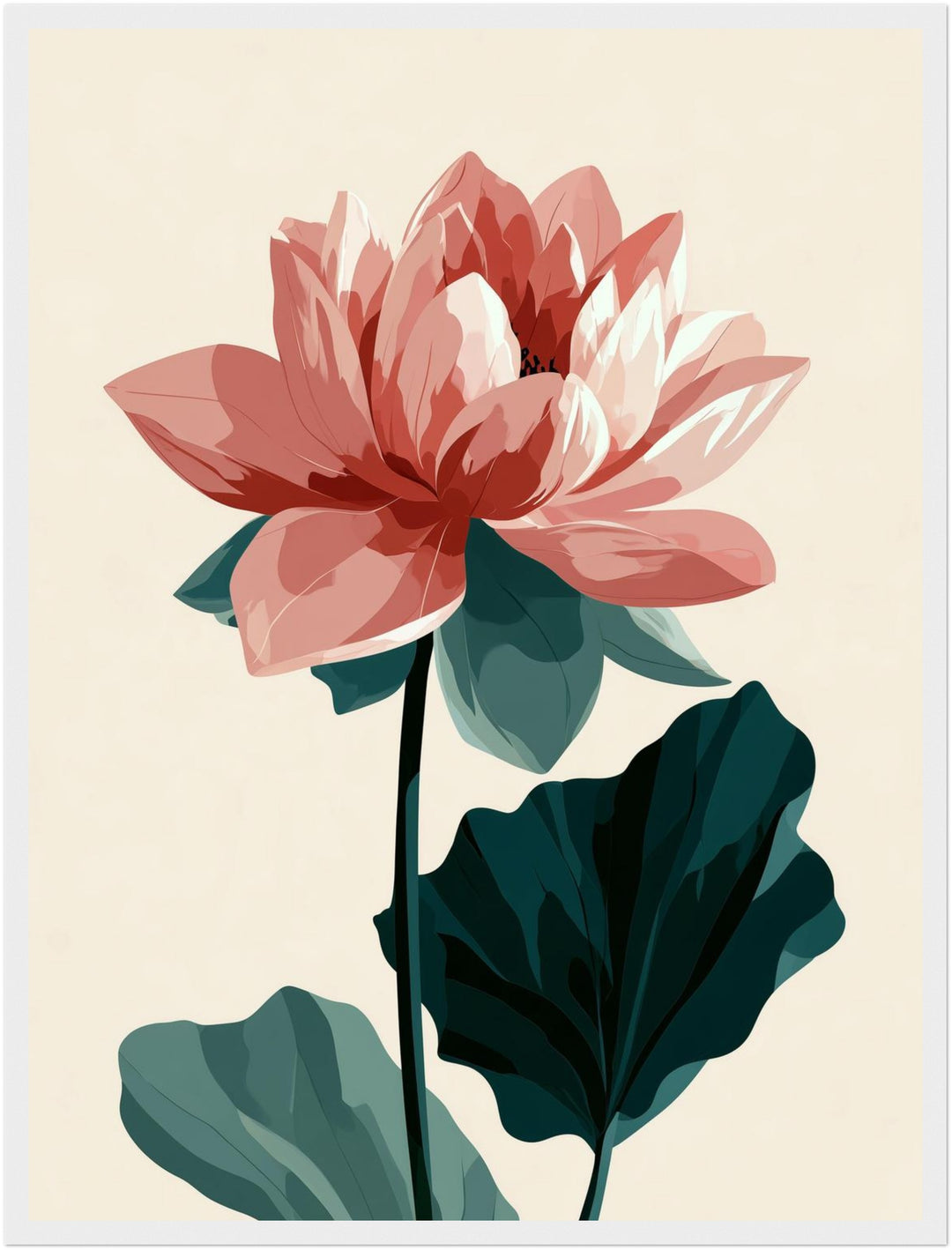 Lotusblüte in rosa Poster – Weißer Rahmen – Produktfoto