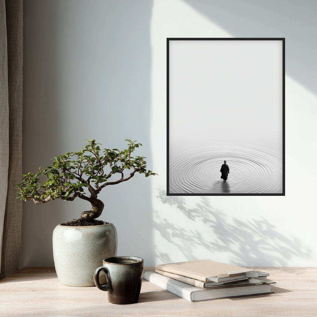 Mönch im Wasser Poster Zen – mattes Kunstdruck-Papier – Ansicht 4