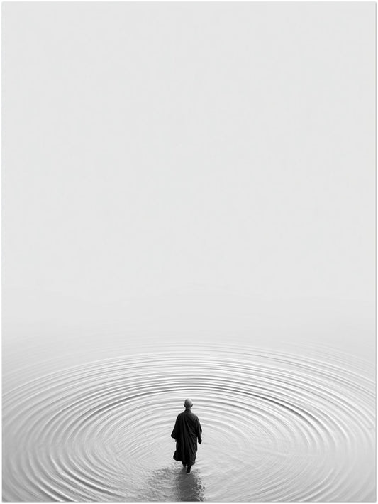 Moench im Wasser Leinwandbild