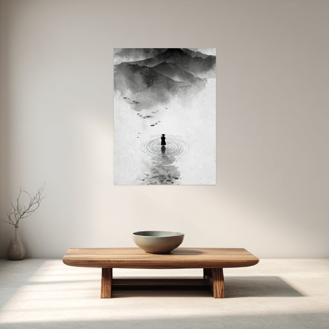 Mönch im Wasser Poster Zen – mattes Kunstdruck-Papier – Ansicht 3
