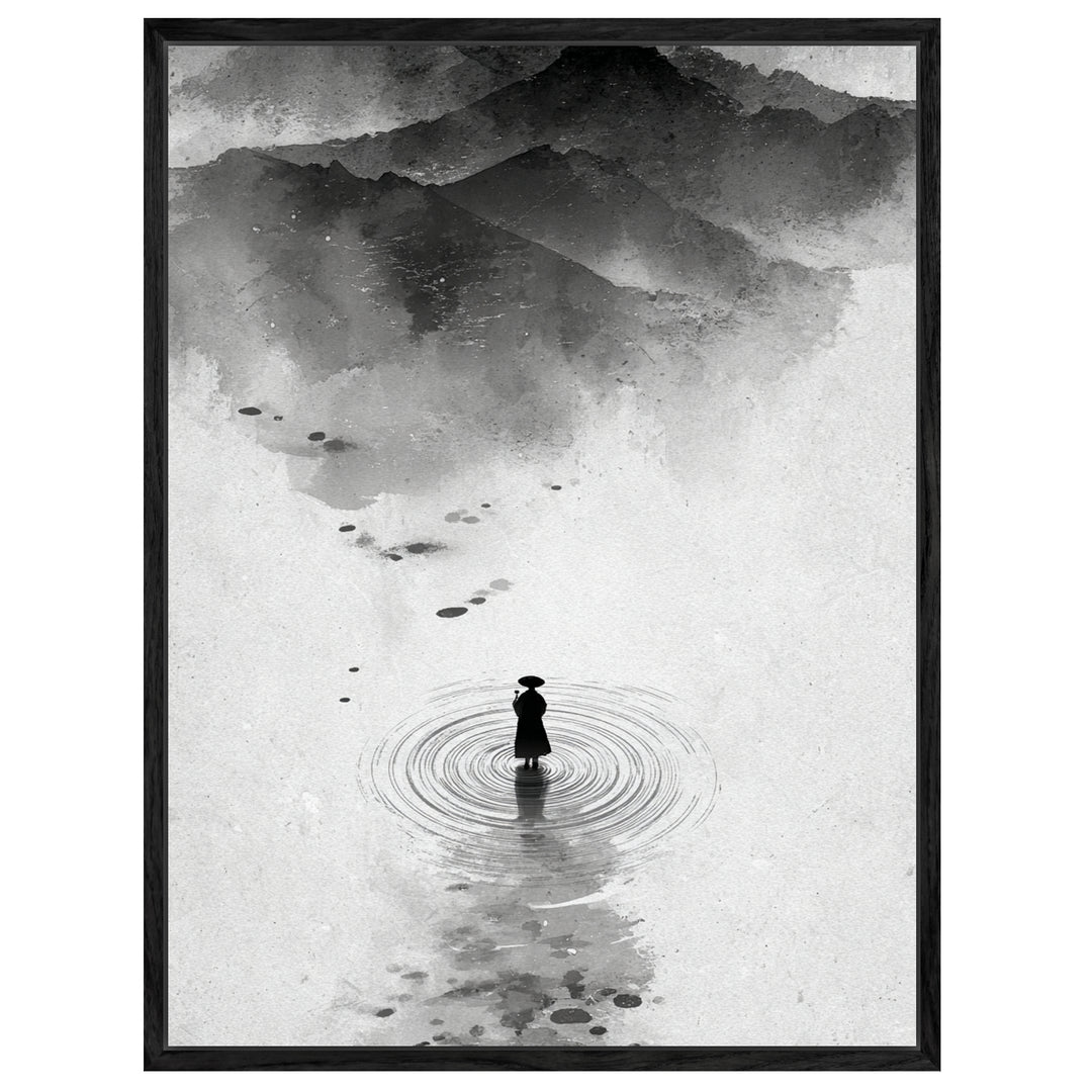 Mönch im Wasser Leinwandbild Zen – Leinwand auf Holzrahmen – Ansicht 4