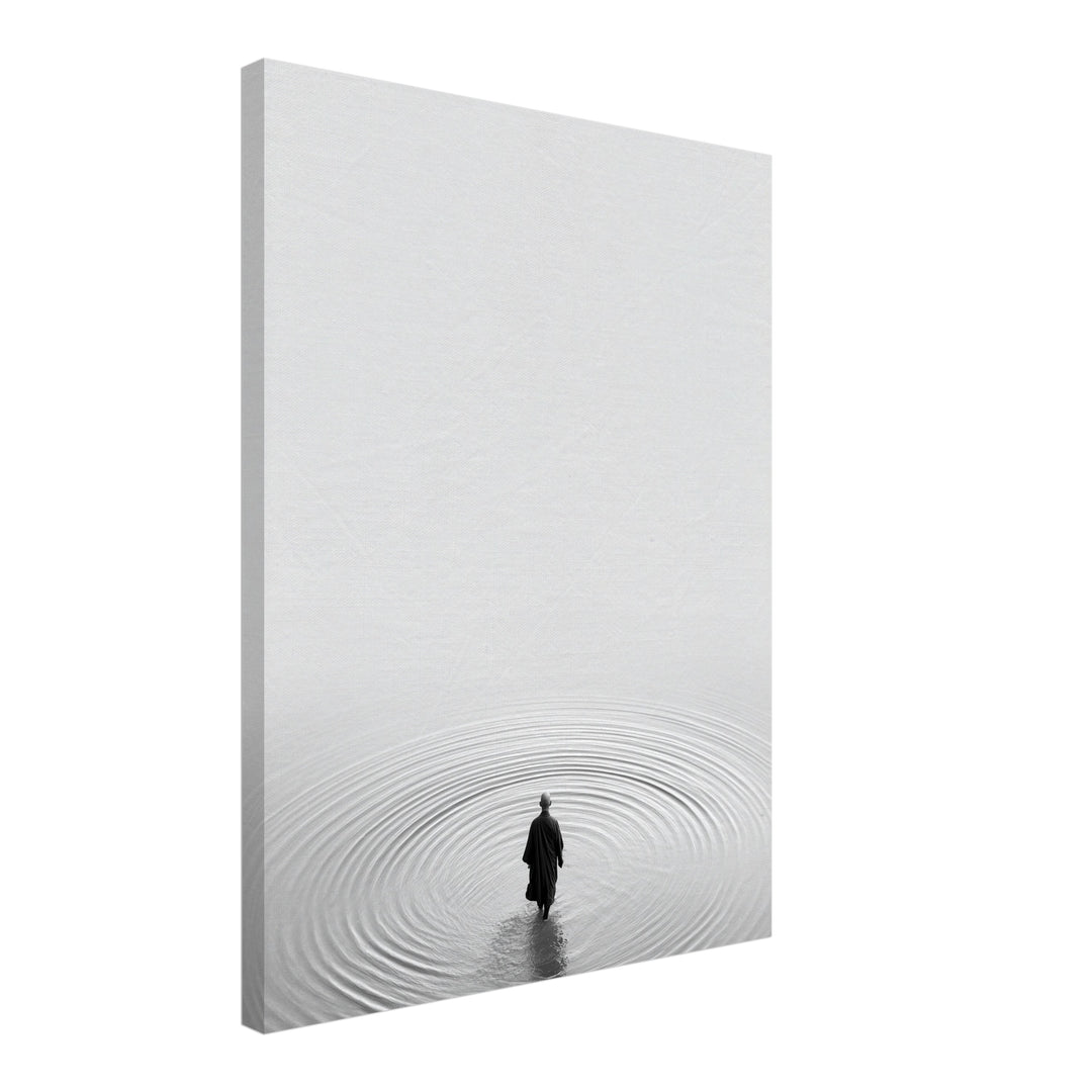 Mönch im Wasser Leinwandbild Zen – Leinwand auf Holzrahmen – Ansicht 2