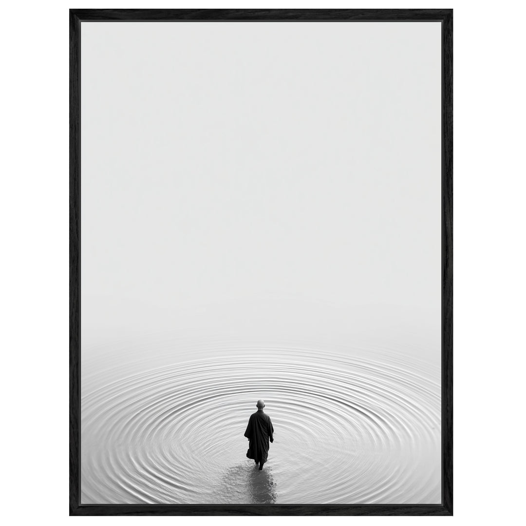Mönch im Wasser Leinwandbild Zen – Leinwand auf Holzrahmen – Ansicht 4