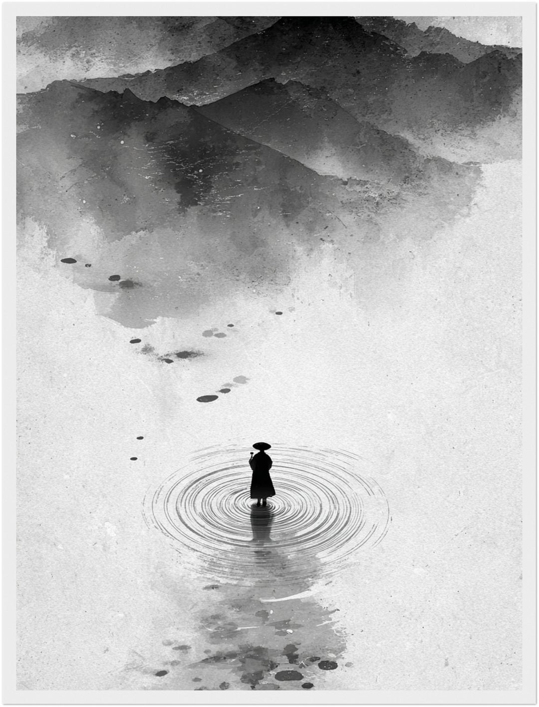Mönch im Wasser Poster Zen – mattes Kunstdruck-Papier – Ansicht 6