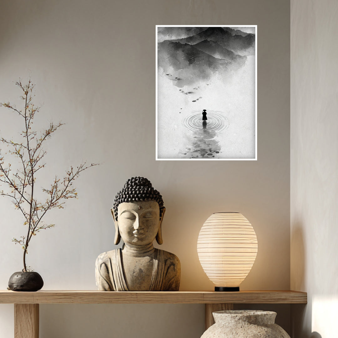 Mönch im Wasser Poster Zen – mattes Kunstdruck-Papier – Ansicht 4