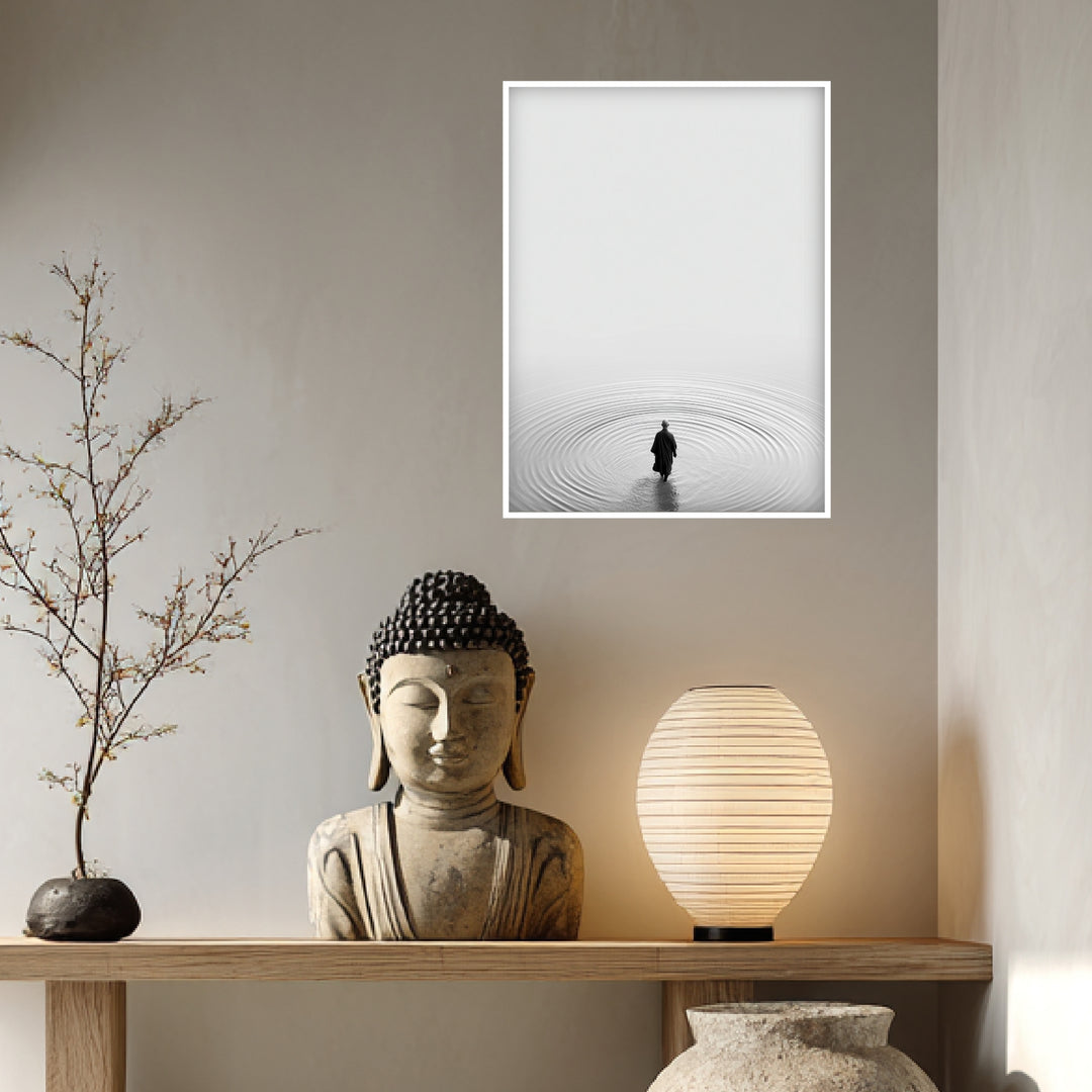Mönch im Wasser Poster Zen – mattes Kunstdruck-Papier – Ansicht 3