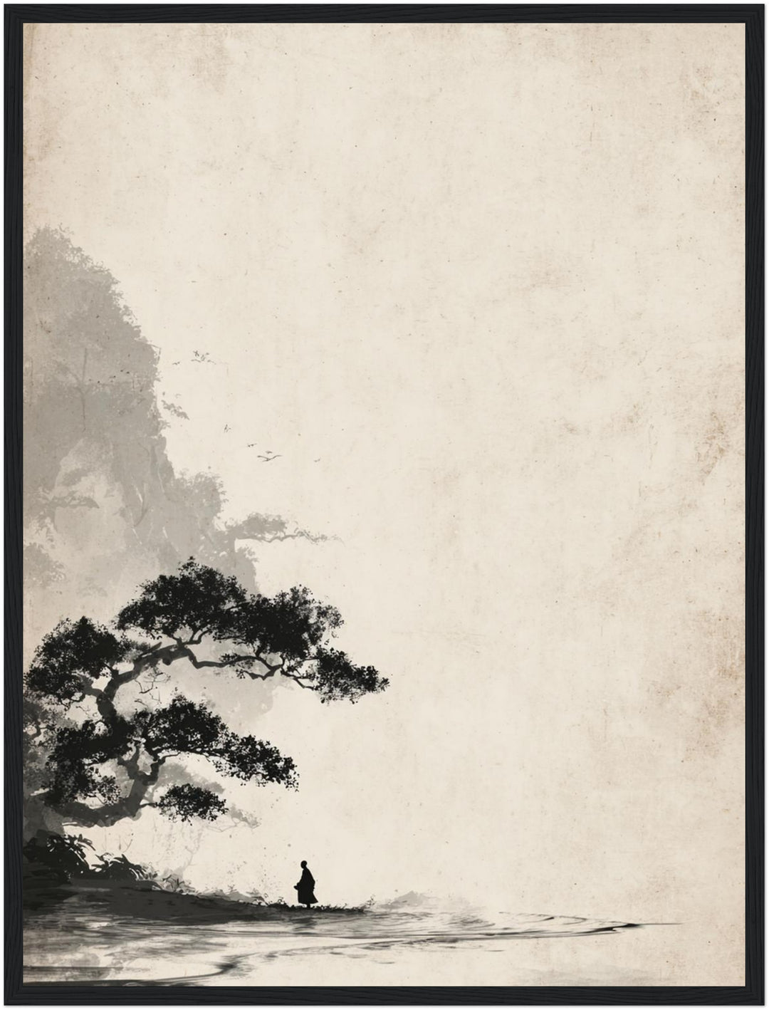 Mönch unter Baum Sumi-e Poster Zen – mattes Kunstdruck-Papier – Ansicht 5