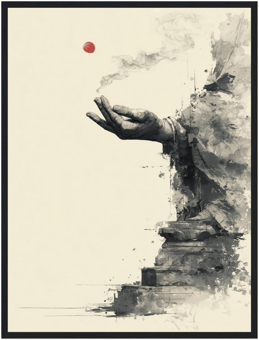 Offene Hand Rauch Poster Zen – mattes Kunstdruck-Papier – Ansicht 6