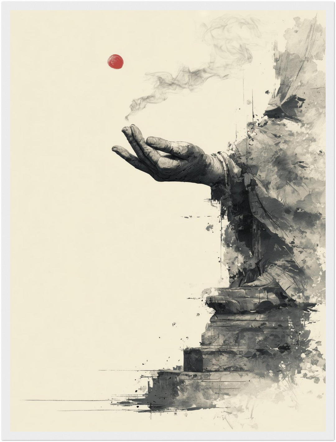 Offene Hand Rauch Poster Zen – mattes Kunstdruck-Papier – Ansicht 5