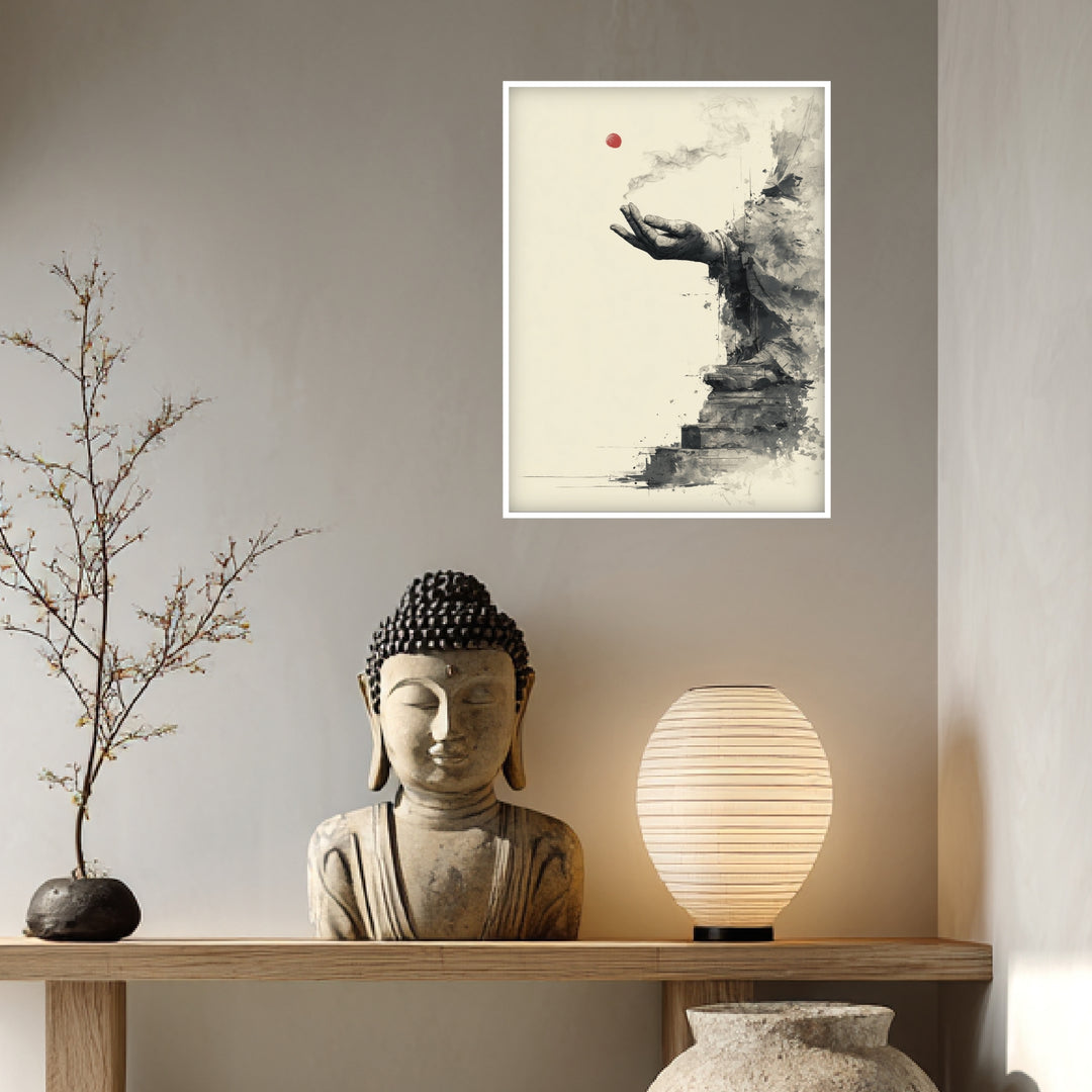 Offene Hand Rauch Poster Zen – mattes Kunstdruck-Papier – Ansicht 4