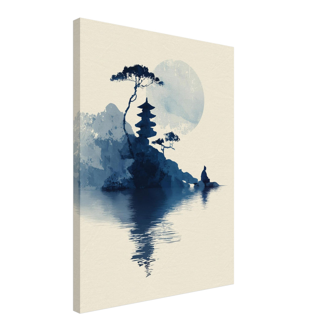 Pagode und meditierender Leinwandbild Zen – Leinwand auf Holzrahmen – Ansicht 2