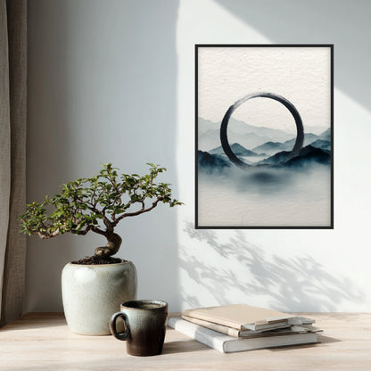 Schwarzer Kreis Nebel Poster