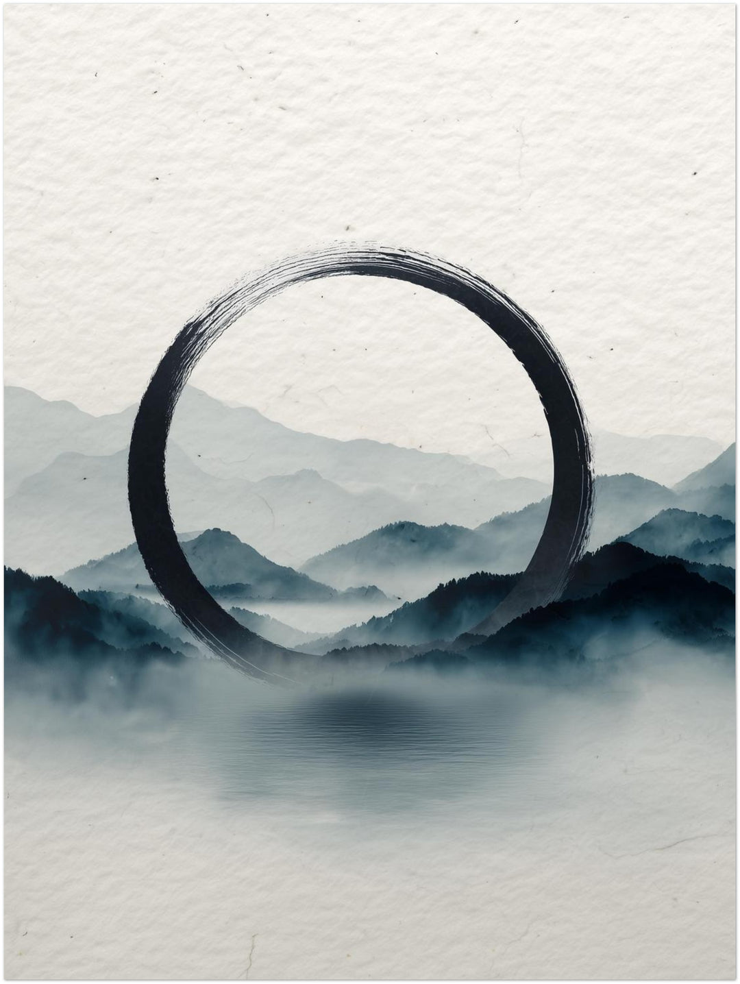Schwarzer Kreis Nebel Zen – Wandkunst