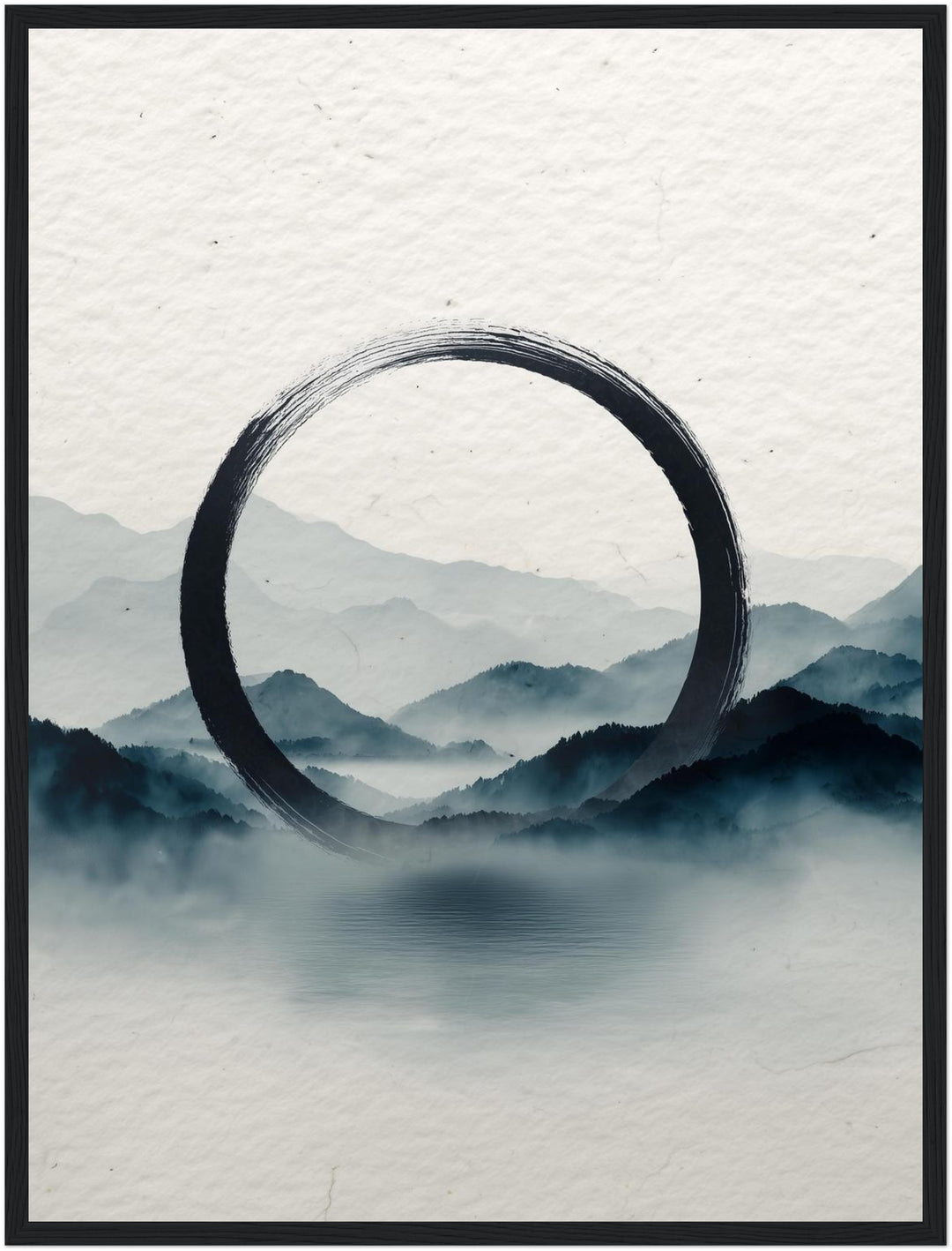 Schwarzer Kreis Nebel Poster Zen – mattes Kunstdruck-Papier – Ansicht 5