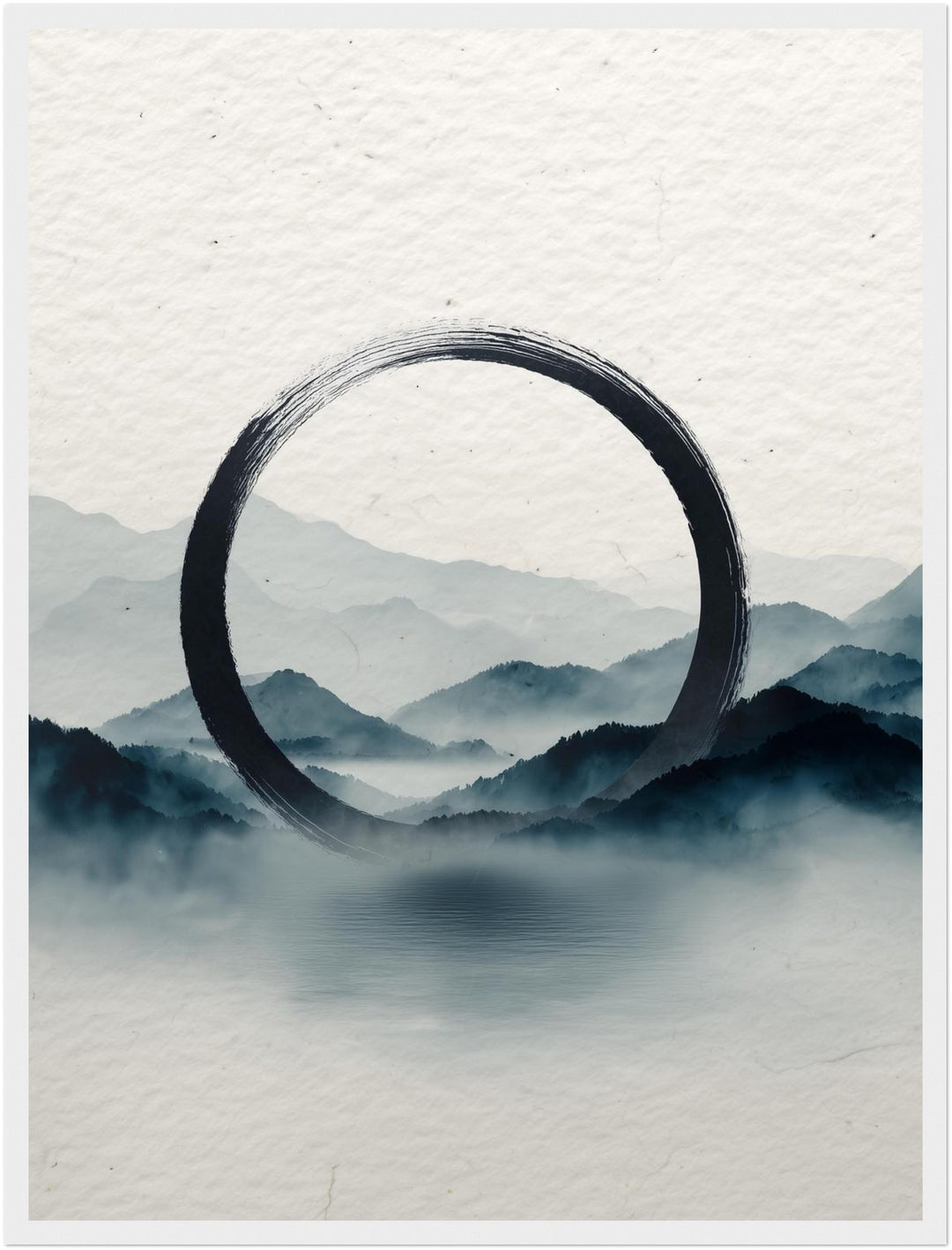 Schwarzer Kreis Nebel Poster Zen – mattes Kunstdruck-Papier – Ansicht 6