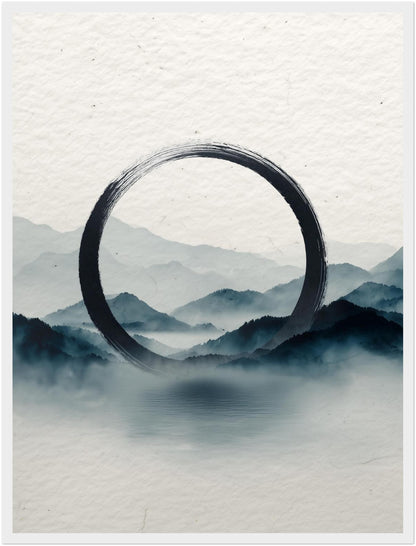 Schwarzer Kreis Nebel Poster