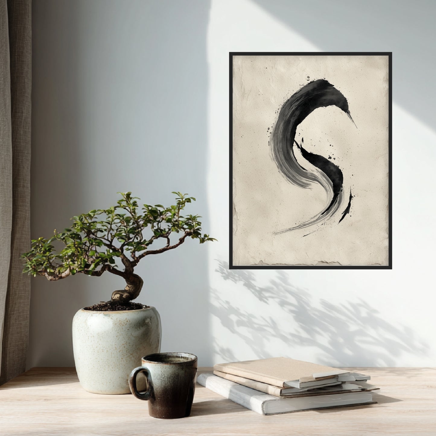 Schwarzer Pinselbogen Poster