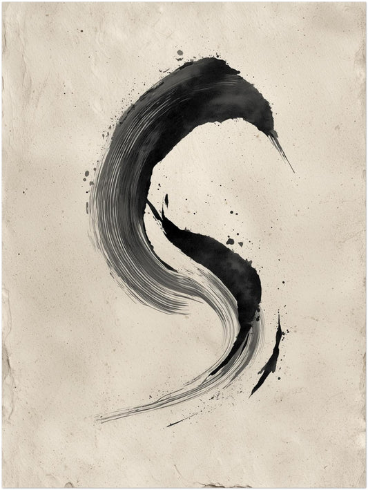 Schwarzer Pinselbogen Leinwandbild