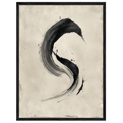 Schwarzer Pinselbogen Leinwandbild