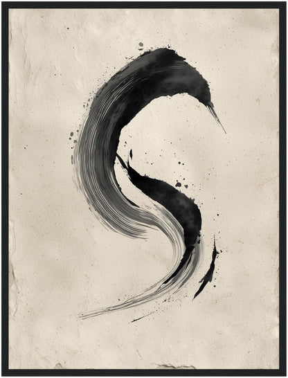 Schwarzer Pinselbogen Poster