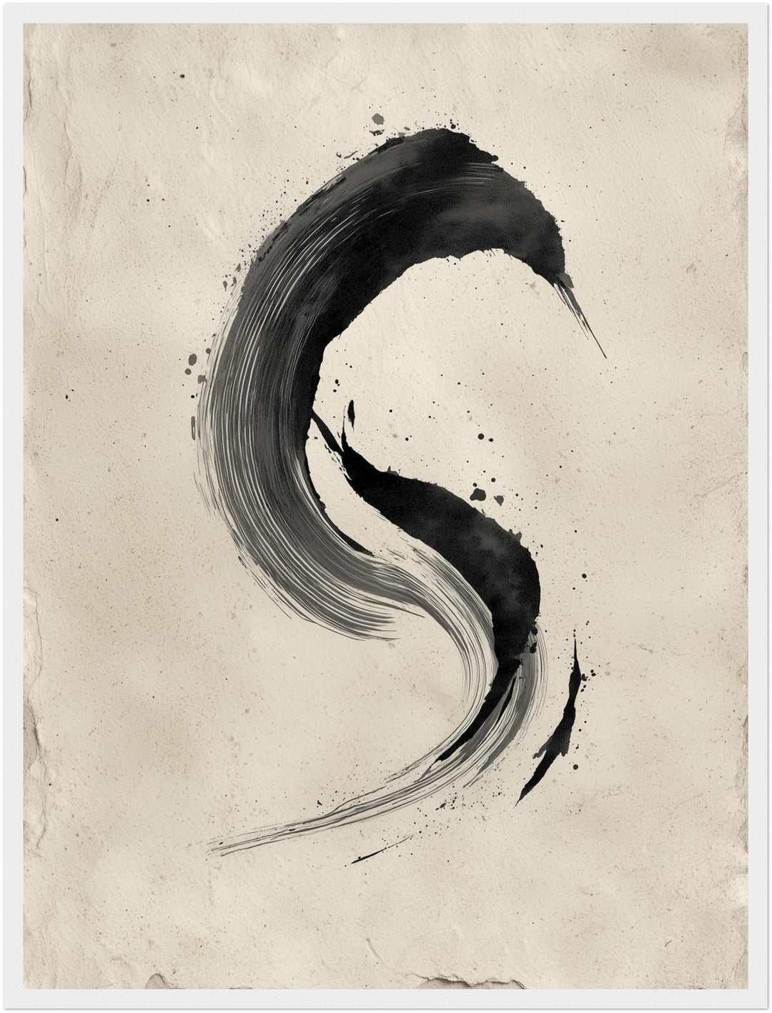 Schwarzer Pinselbogen Poster Zen – mattes Kunstdruck-Papier – Ansicht 6