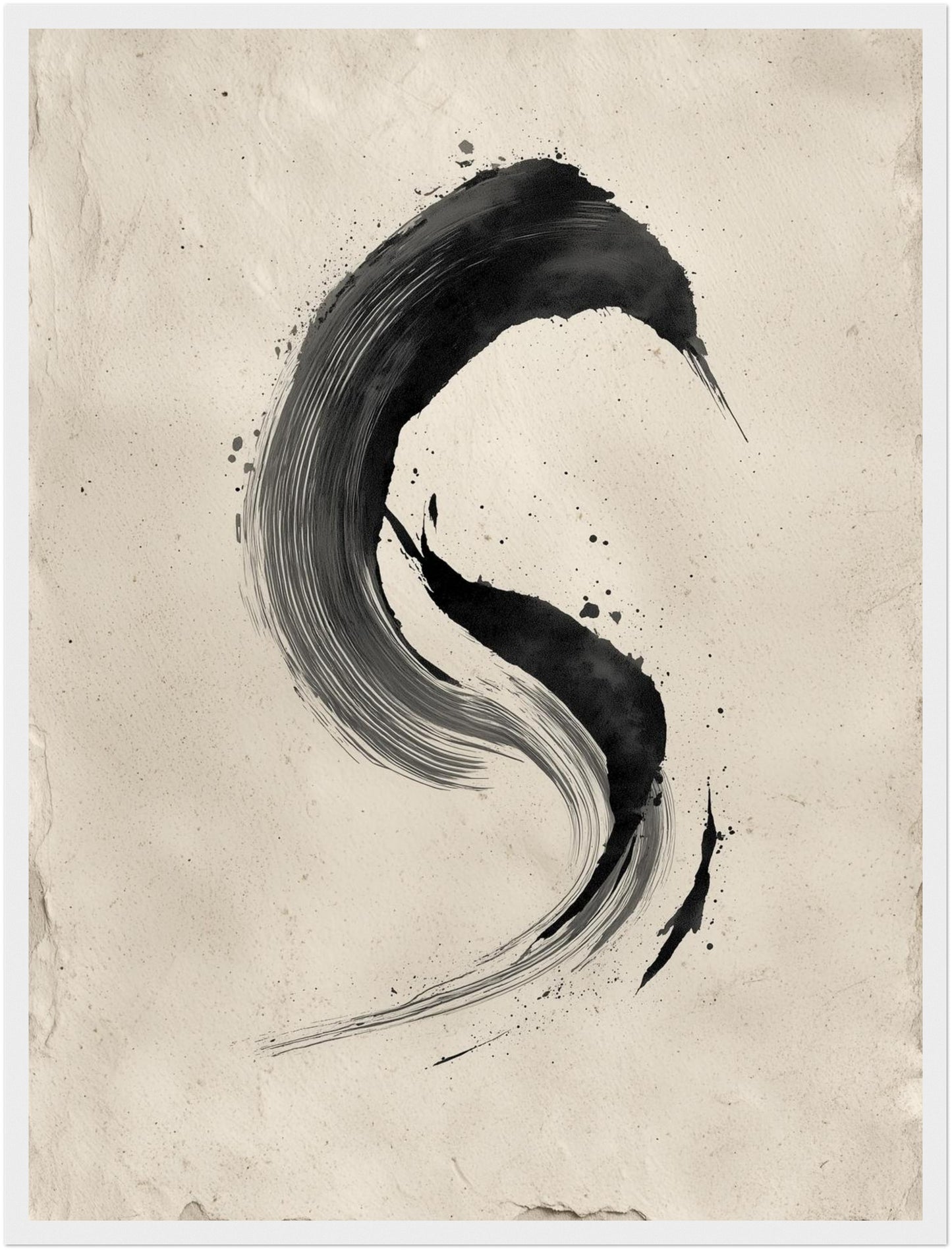 Schwarzer Pinselbogen Poster