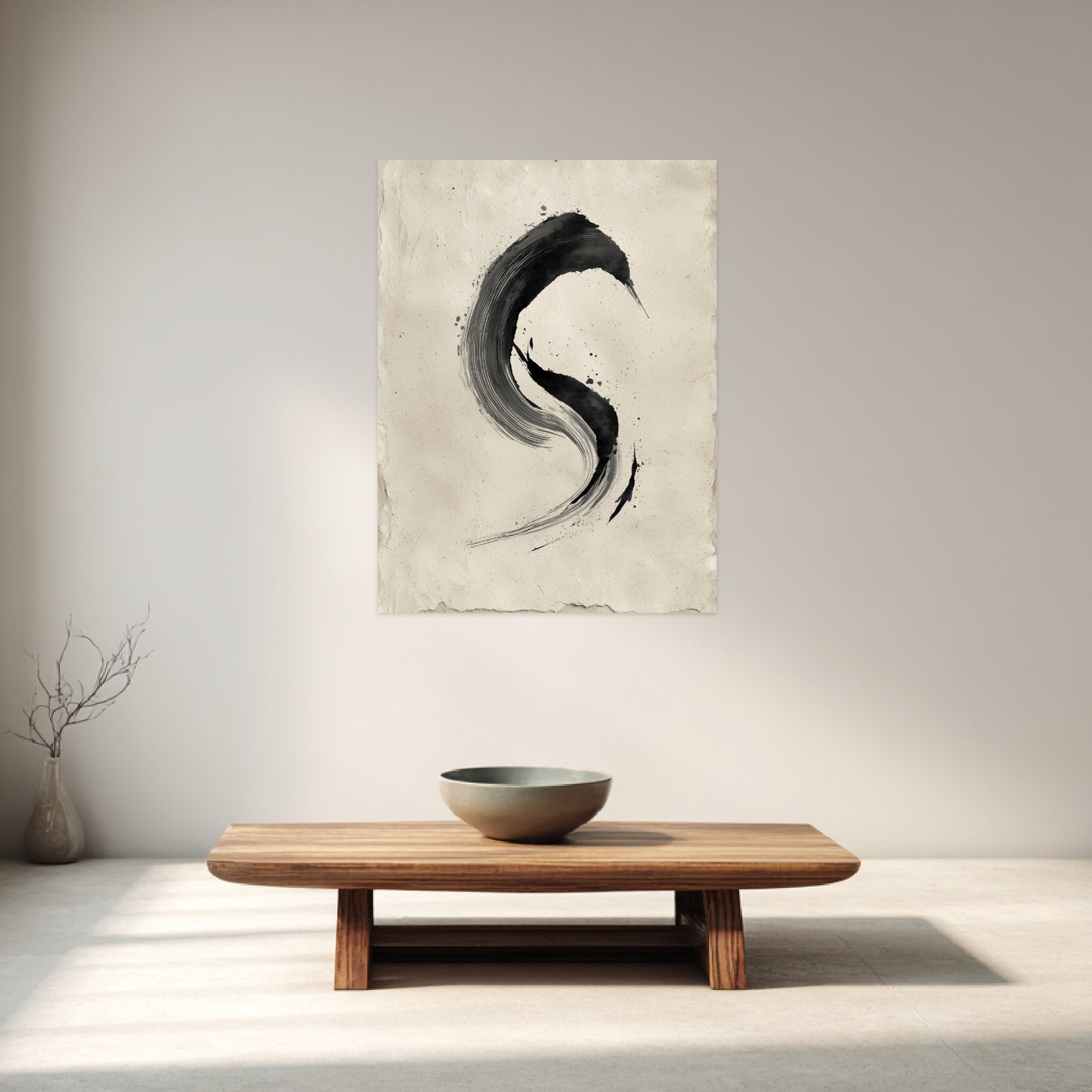 Schwarzer Pinselbogen Poster