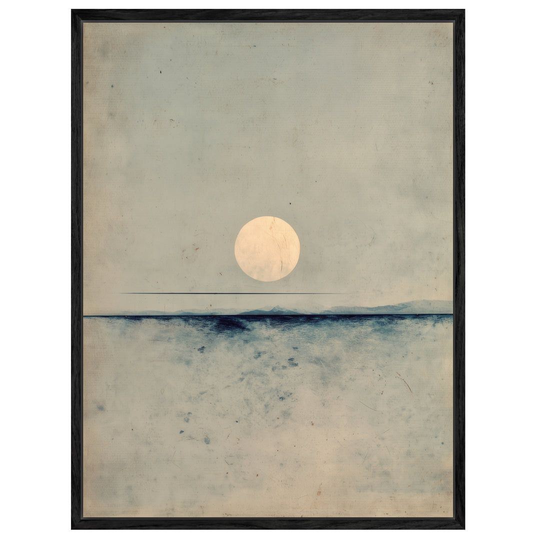Vollmond über dem Meer Leinwandbild Zen – Leinwand auf Holzrahmen – Ansicht 4