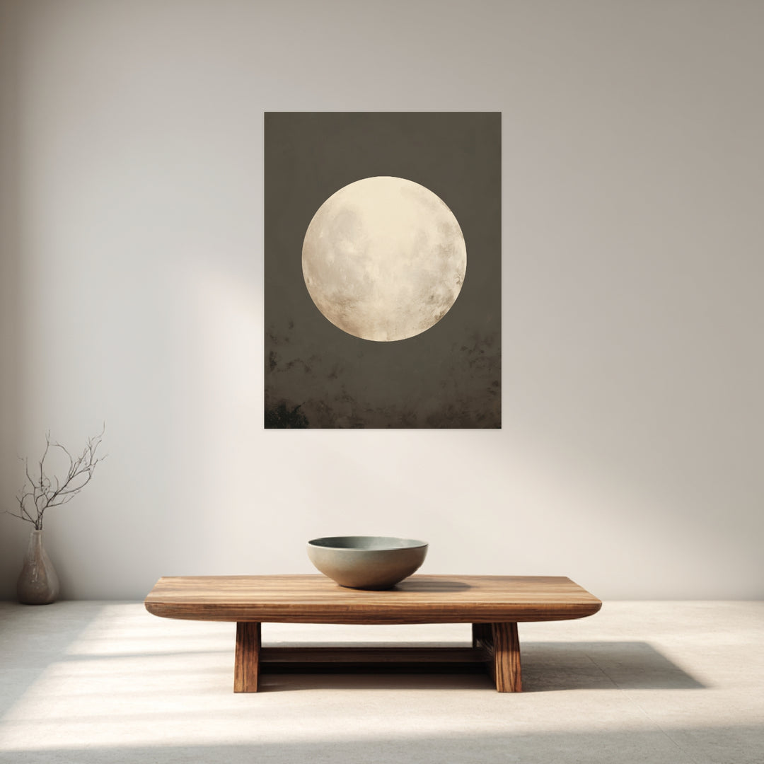 Vollmond Leinwandbild Zen – Leinwand auf Holzrahmen – Ansicht 3