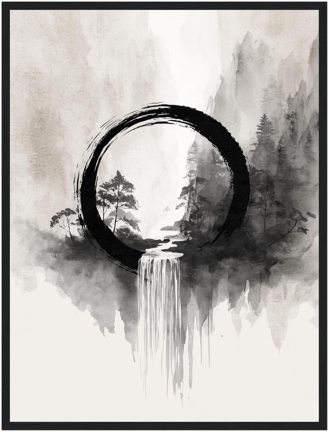 Wasserfall im Enso Poster Zen – mattes Kunstdruck-Papier – Ansicht 5