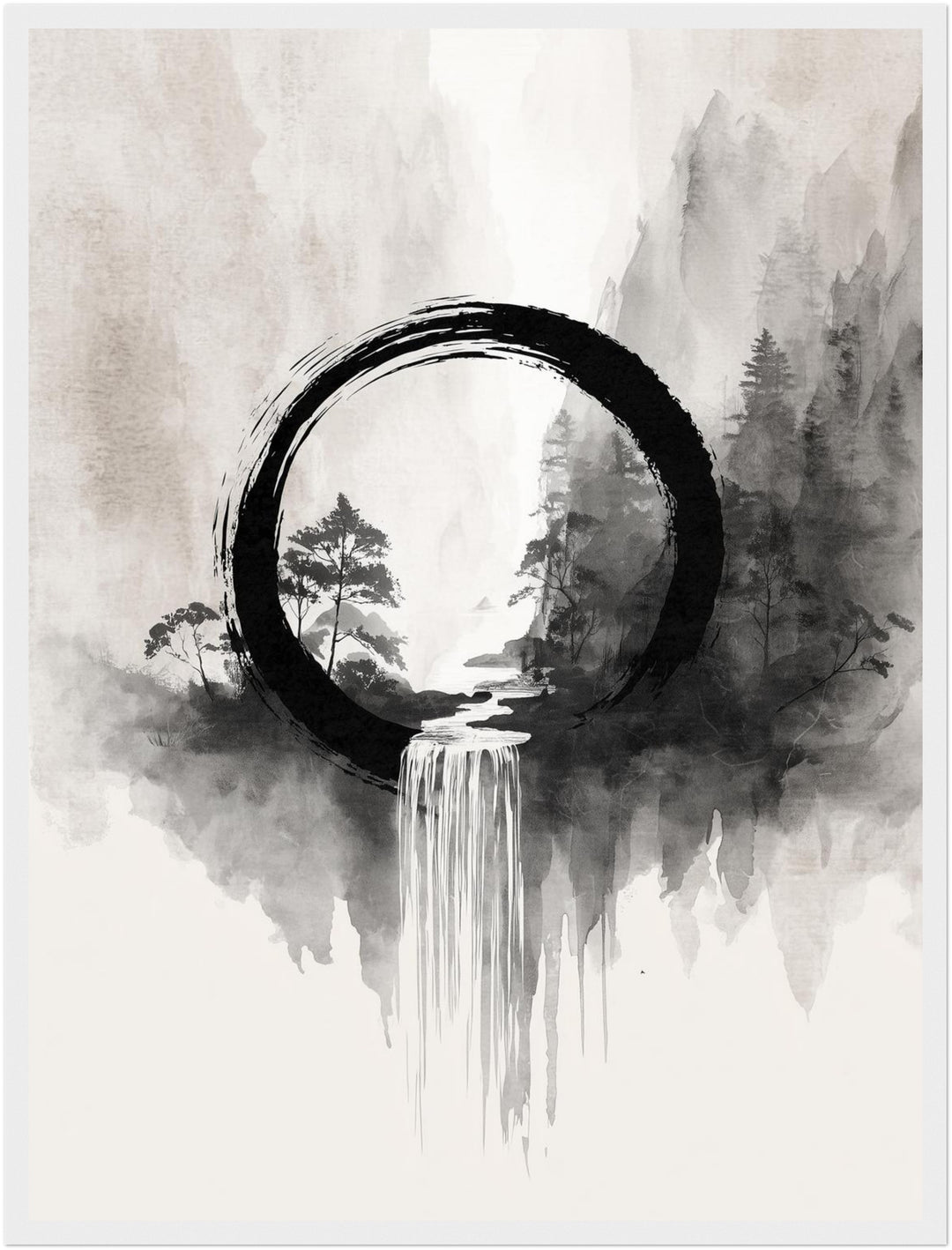Wasserfall im Enso Poster Zen – mattes Kunstdruck-Papier – Ansicht 6