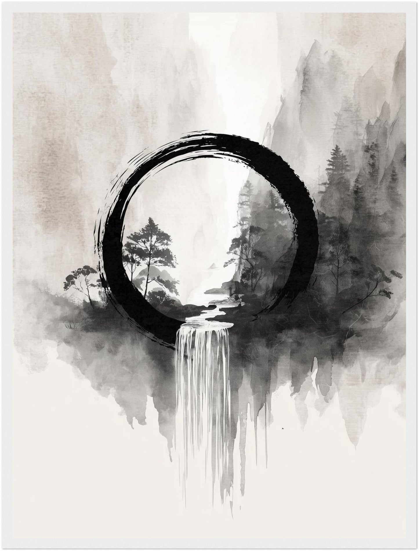 Wasserfall im Enso Poster