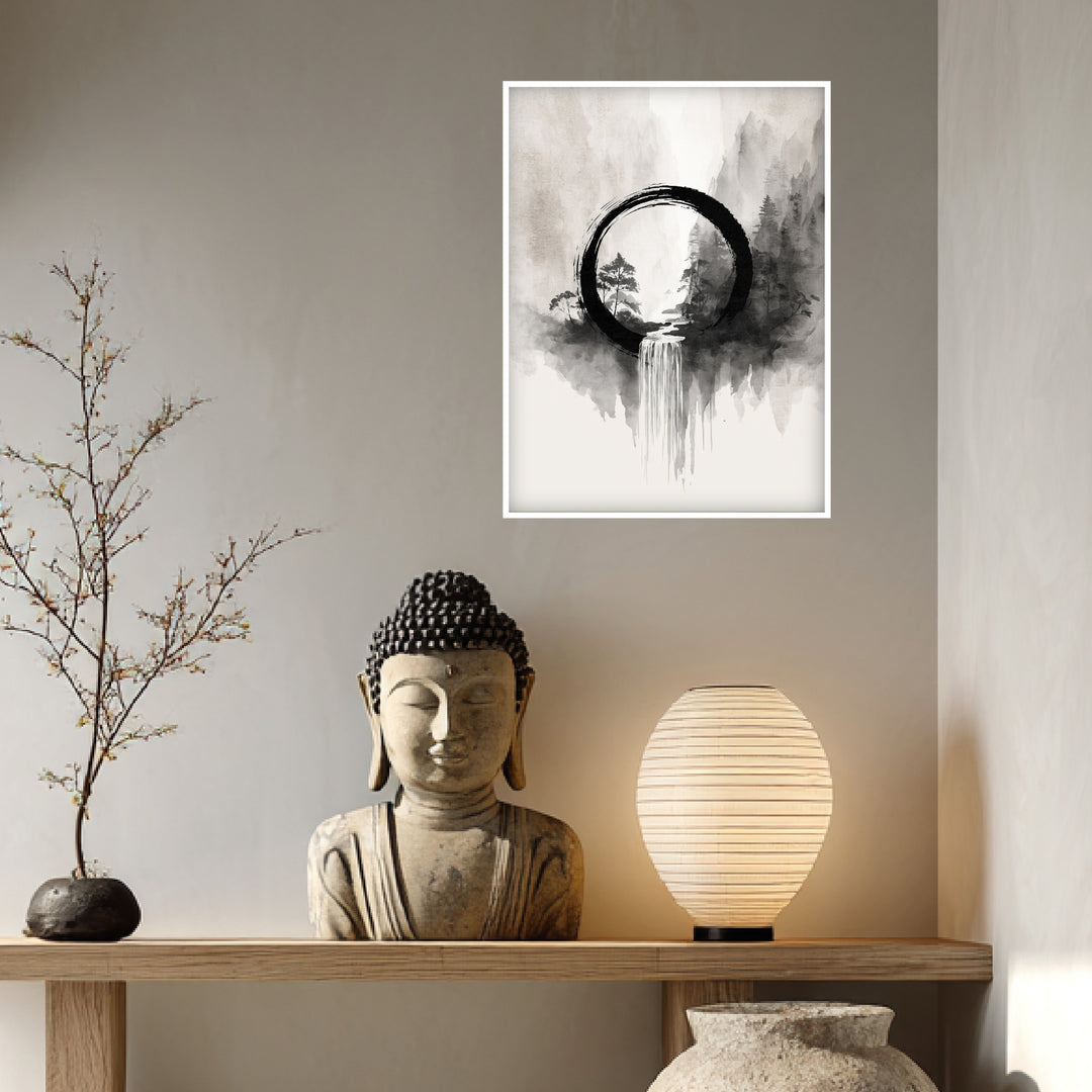 Wasserfall im Enso Poster Zen – mattes Kunstdruck-Papier – Ansicht 4
