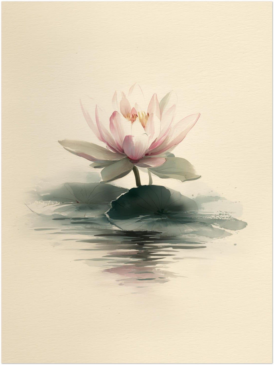 Zarte Lotusblüte im Wasser Zen – Wandkunst