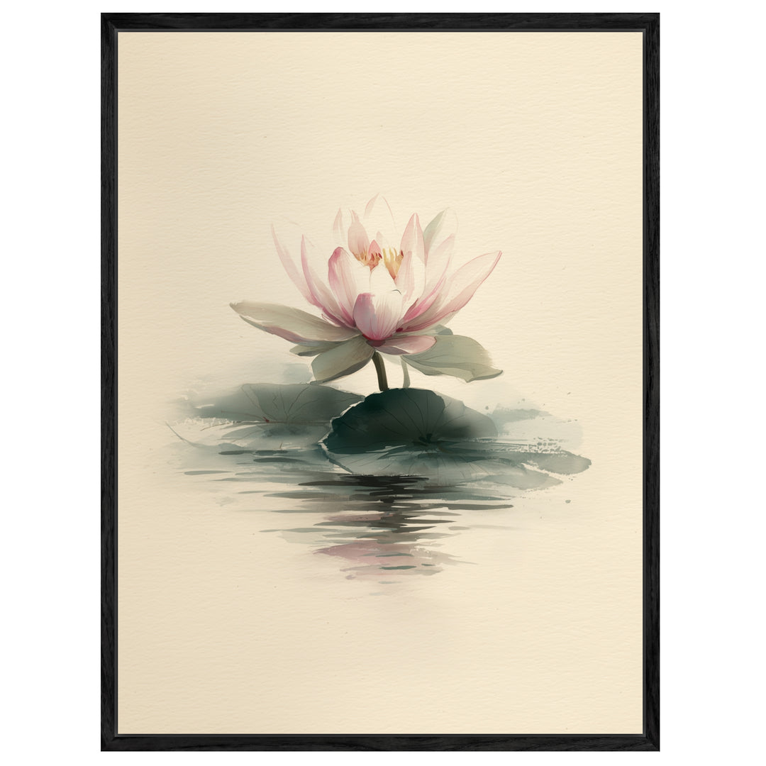 Zarte Lotusblüte im Wasser Leinwandbild Zen – Leinwand auf Holzrahmen – Ansicht 4