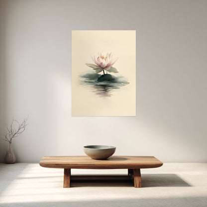 Zarte Lotusblüte im Wasser Poster