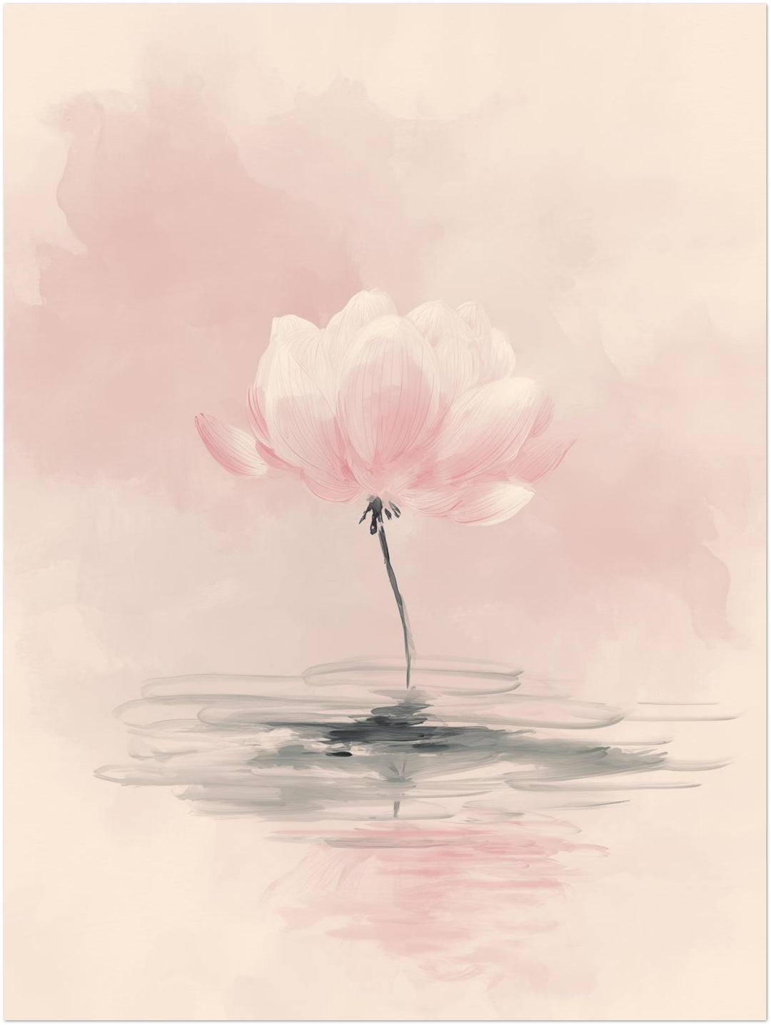 Zarte rosa Lotusblüte Zen – Wandkunst