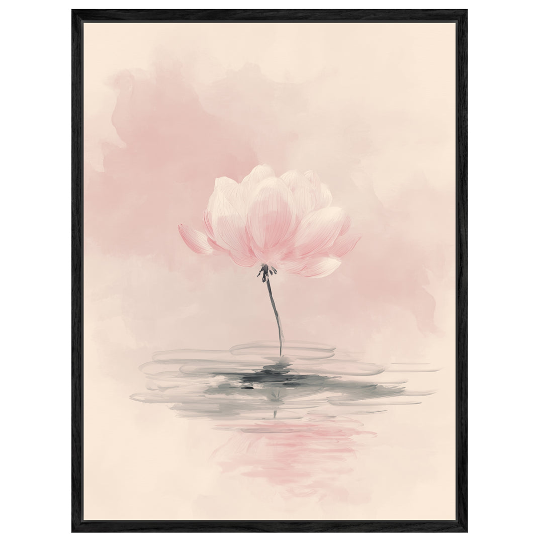 Zarte rosa Lotusblüte Leinwandbild Zen – Leinwand auf Holzrahmen – Ansicht 4