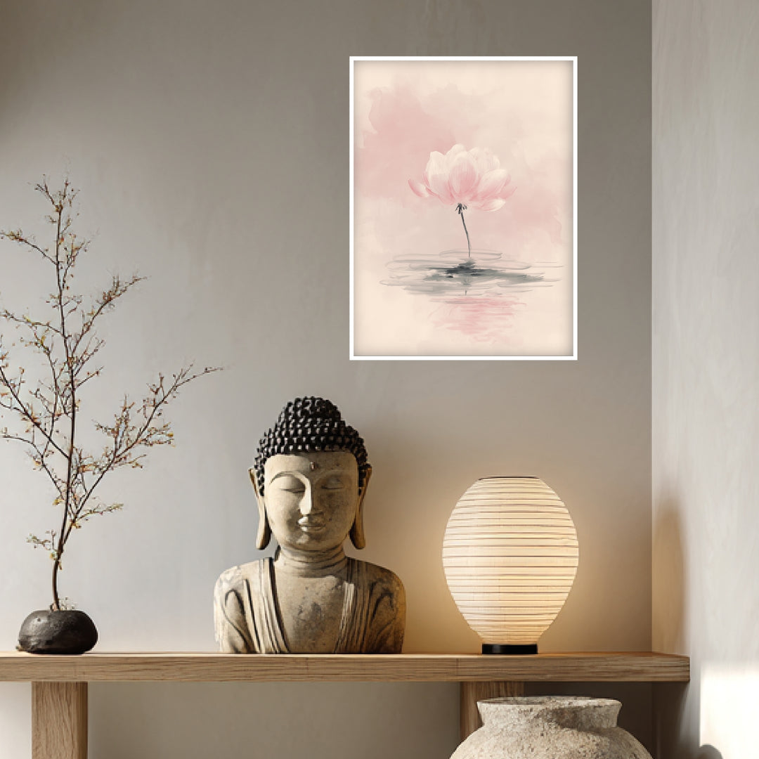Zarte rosa Lotusblüte Poster Zen – mattes Kunstdruck-Papier – Ansicht 4