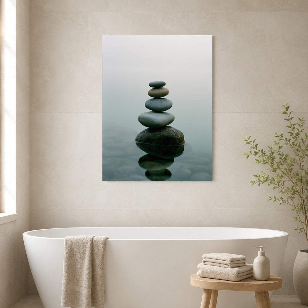 Steine im stillen Wasser Poster – Ohne Rahmen – Produktfoto