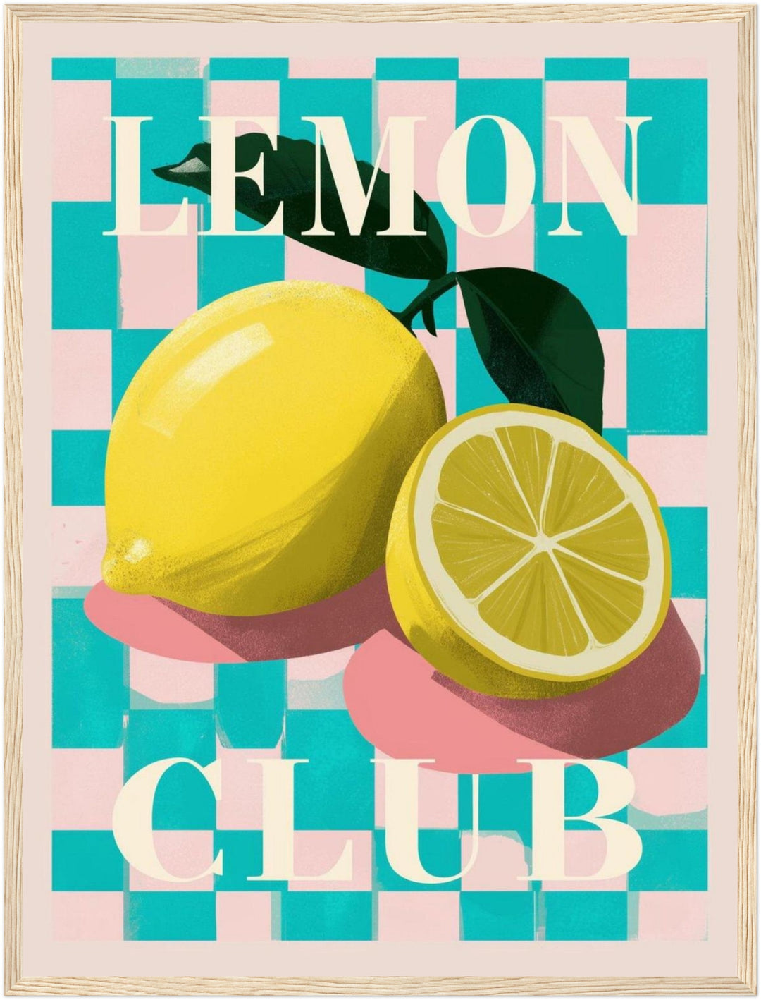 Zitronen Schachbrettmuster Poster Dopamin – mattes Kunstdruck-Papier – Ansicht 7