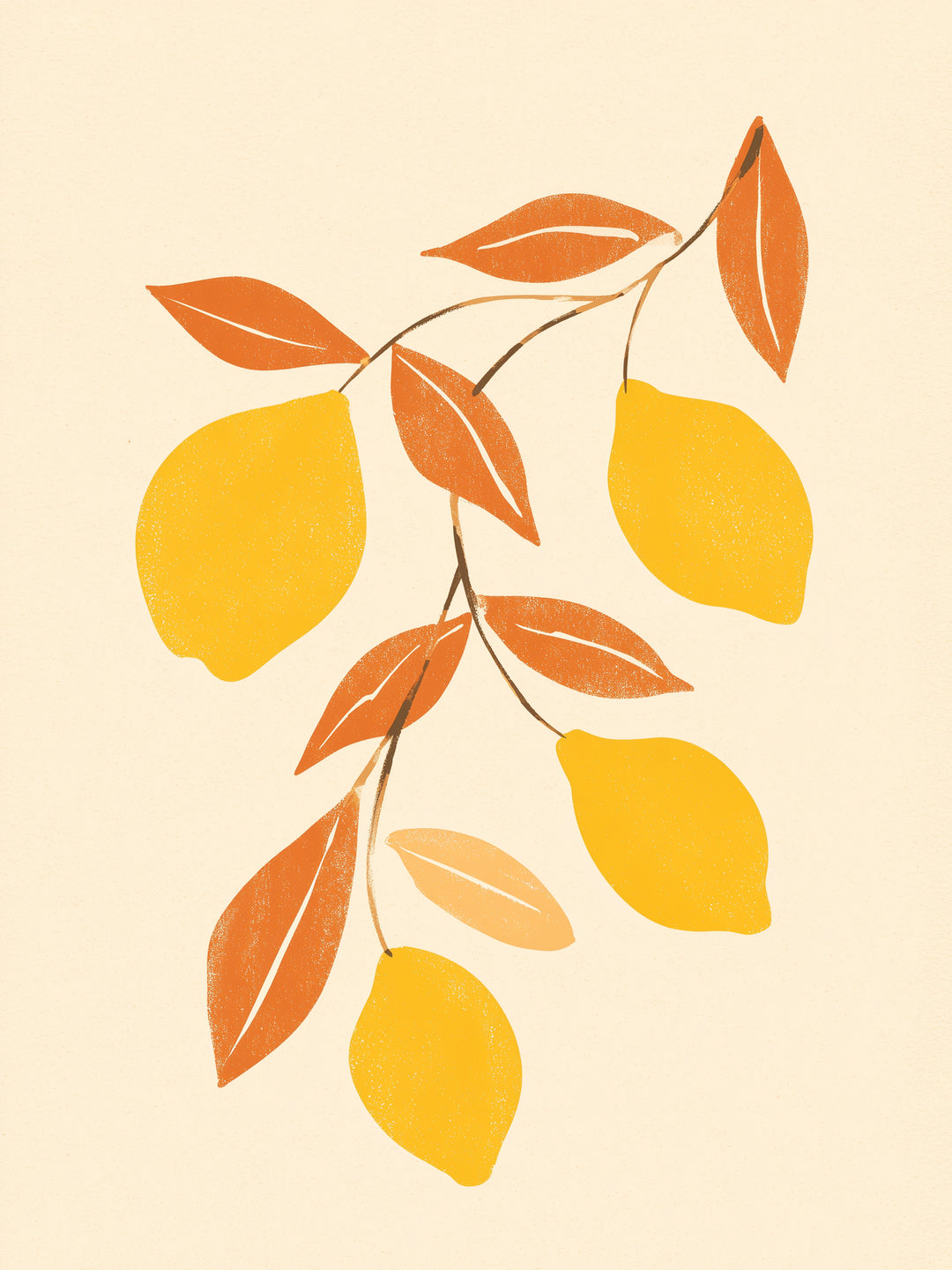 Zitronenzweig Illustration Dopamin – Wandkunst